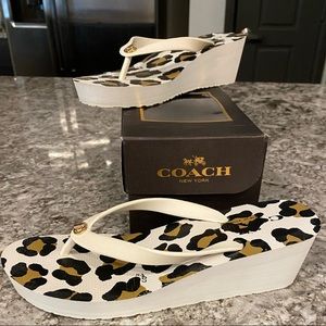 BRAND NEW! Coach flip flop wedge sandals